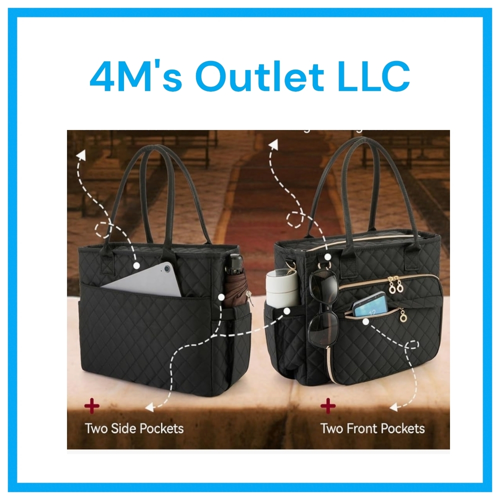 Bible Quilted Black Tote Bag